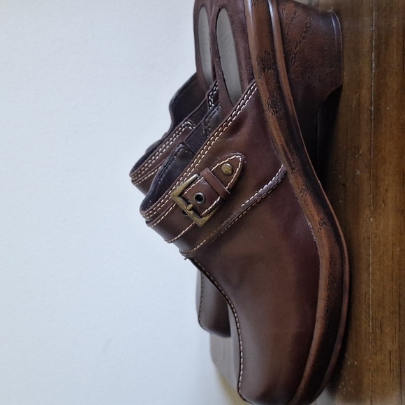 Vintage Nickels Brown Leather Clogs Mules Comfort Shoes Size 8.5 - Picture 7 of 9